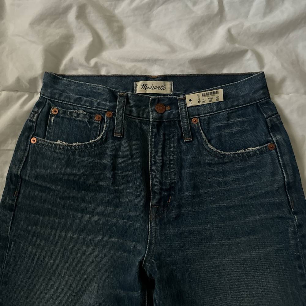 Madewell Classic Straight Jeans in Jade Wash: Knee-Rip Edition 👖 BNWT 🏷